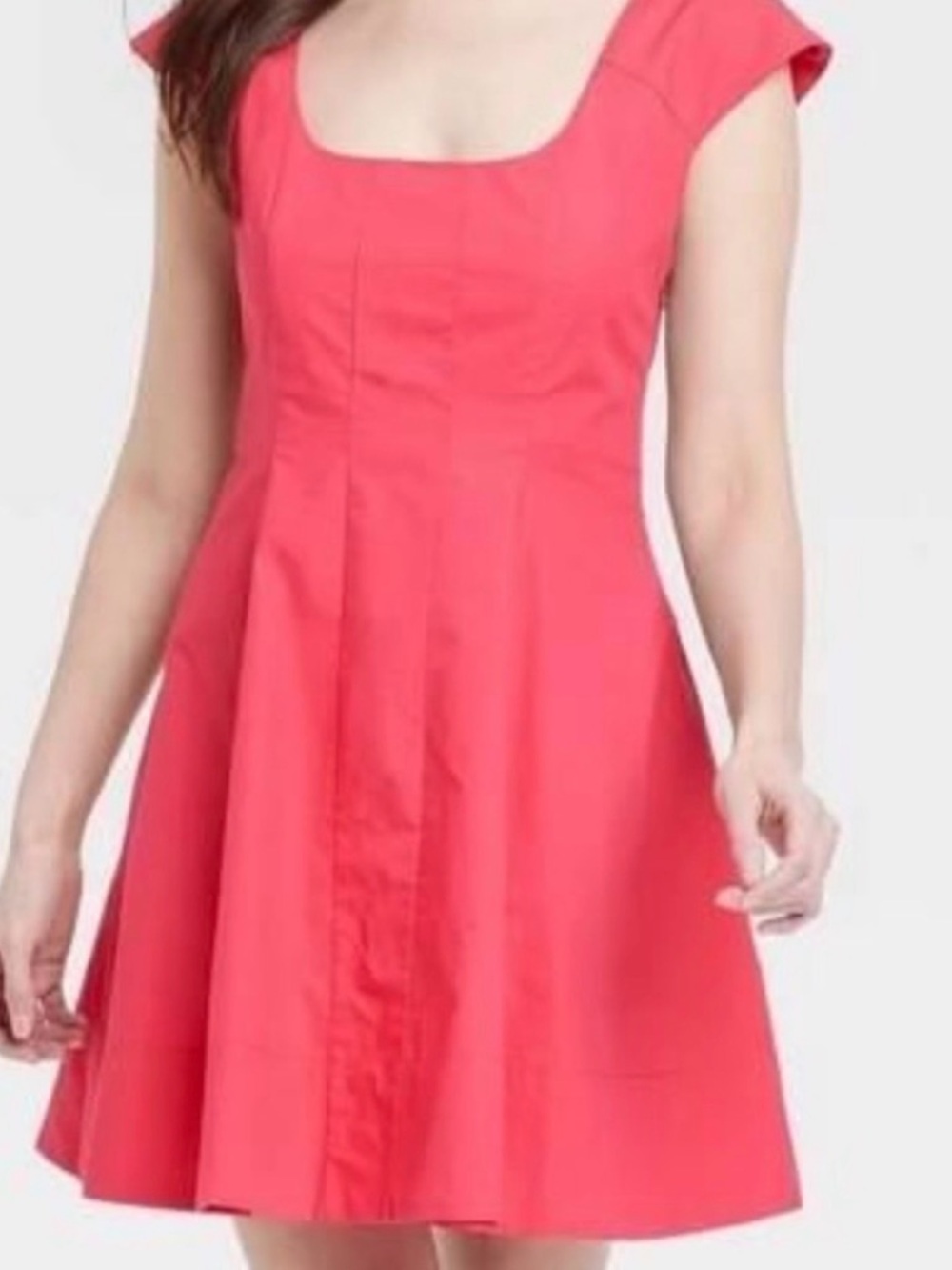 Hot pink corset woven mini dress